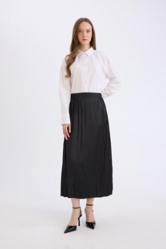 Jupe longue en Satin à coupe A