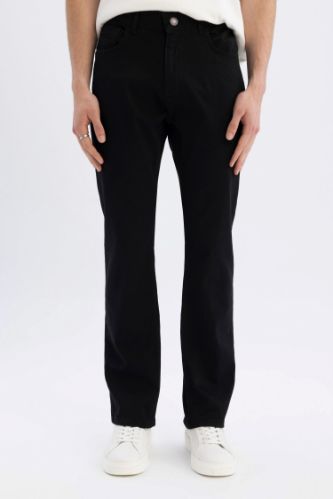 Diago Comfort Fit Rahat Kalıp Yüksek Bel Geniş Paça Düz Paça Jean Pantolon