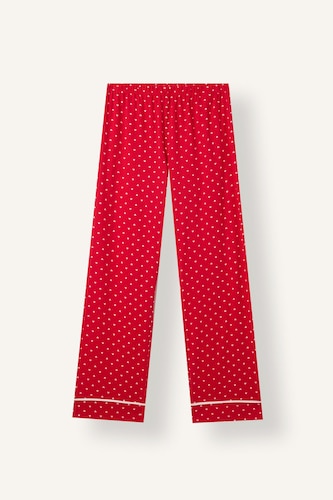 Puantiyeli Uzun Kollu Üst Uzun Alt Pijama Takımı