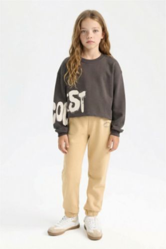 بنطلون بجامة رياضي بناتي جوجر قصة عادية ورجل مطاطي