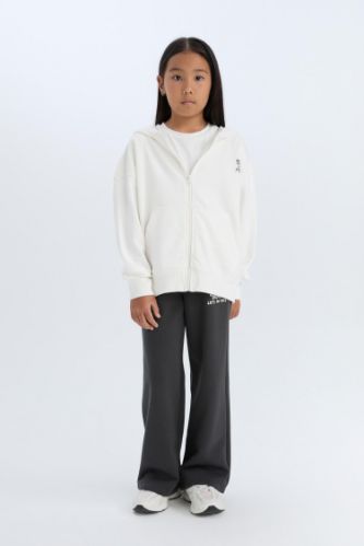 Kız Çocuk Wide Leg Geniş Bol Paça Baskılı Eşofman Altı