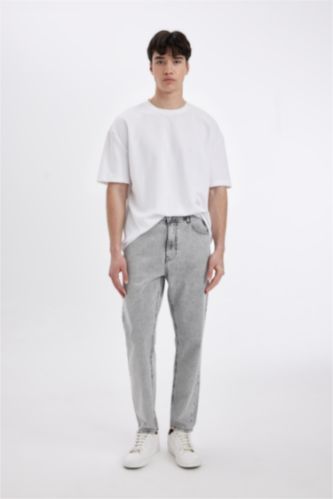 رجال رمادي فاتح 90’S Slim Fit Trousers