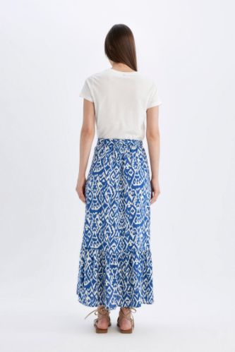 Indigo WOMAN Patterned Viscose Maxi Skirt 3137470 DeFacto