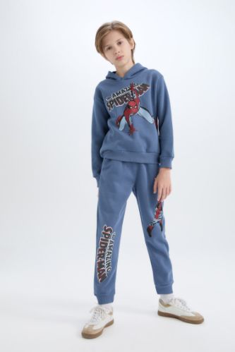 Erkek Çocuk 2'li Takım Marvel Comics Kapüşonlu Sweatshirt Beli Lastikli Eşofman Altı