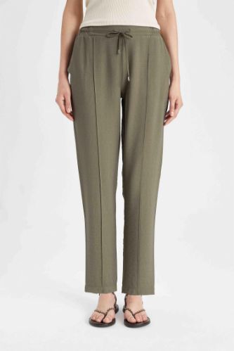Jogger Pantolon Lastikli Bel Bağcıklı Basic Düz Paça