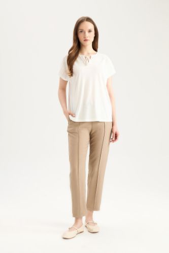 Lastikli Bel Bağcıklı Basic Düz Paça Jogger Pantolon