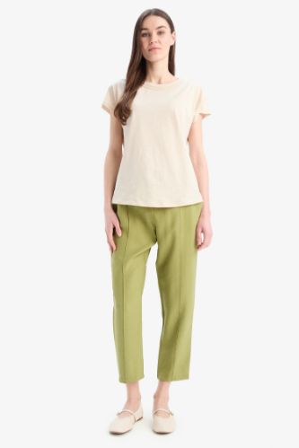Lastikli Bel Bağcıklı Basic Düz Paça Jogger Pantolon
