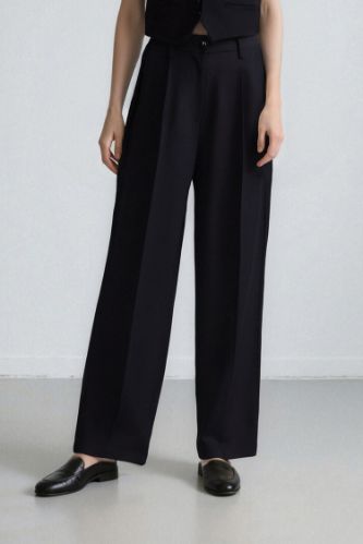 Pocketed High Waist Wide Leg Trousers