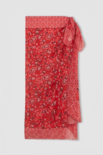 Regular Fit Desenli Vual Pareo-Fall in Love