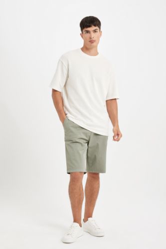 Regular Fit Gabardin Bermuda Şort