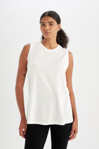 DeFactoFit Long Fit Bisiklet Yaka Sporcu Modal Atlet