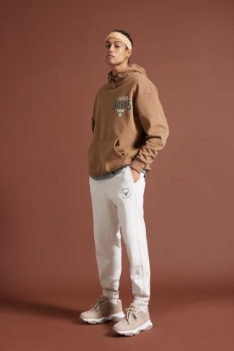 NBA Chicago Bulls Standart Fit Cepli Esnek Bantlı Paça Jogger Eşofman Altı