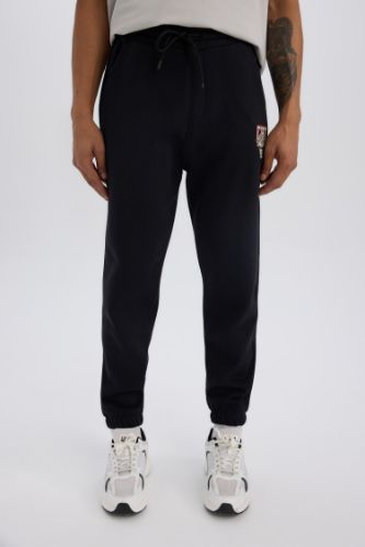 DeFactoFit Kalın Jogger Eşofman Altı NBA Chicago Bulls Standart Fit Cepli Beli Bağcıklı Lastikli Paça