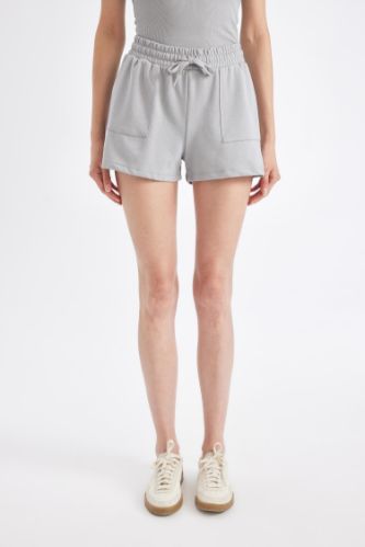 Regular Fit Basic Düz Bermuda Şort