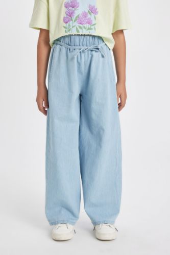 Kız Çocuk Wide Leg Geniş Bol Paça Jean Pantolon