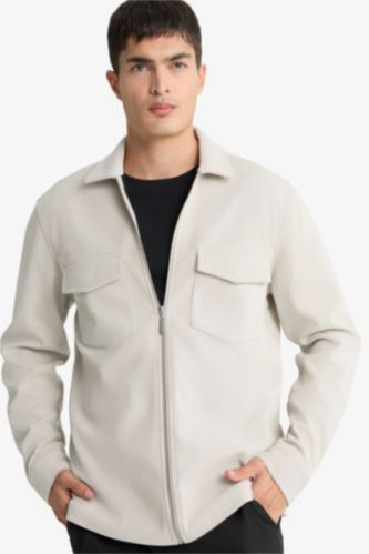 Regular Fit Polo Yaka Fitilli Kadife Gömlek Ceket