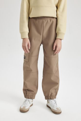 Erkek Çocuk Beli ve Paçası Lastikli Kargo Cepli Pelüş Polar Astarlı Jogger Pantolon