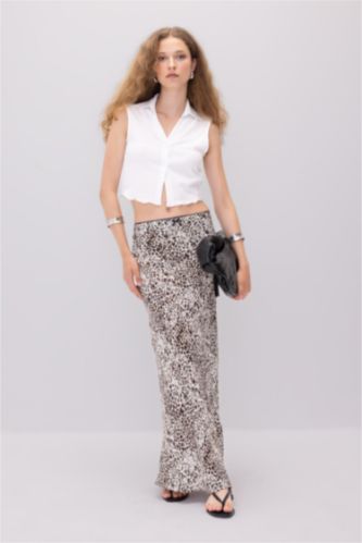Pencil Skirt Leopard High Waist Maxi Skirt