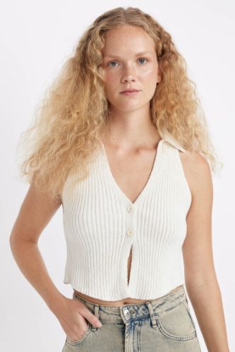 Coool Slim Fit Dar Kesim Düğmeli Triko Yelek