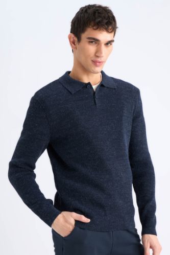 Standart Fit Polo Yaka Triko Kazak