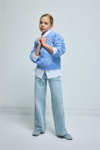 Kız Çocuk Wide Leg Geniş Bol Paça Cepli Pantolon