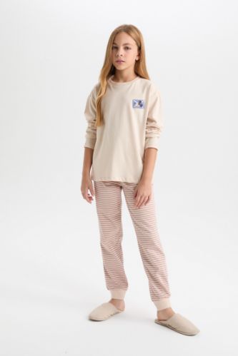 Kız Çocuk Pijama Takım Disney Mickey & Minnie Uzun Kolu Üst Beli Lastikli Alt