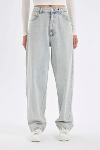 Baggy Fit Yüksek Bel Uzun Jean Pantolon