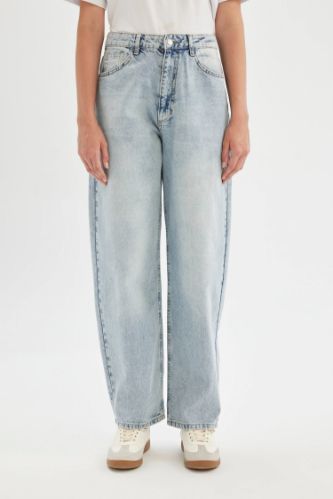 Baggy Fit Yüksek Bel Uzun Jean Pantolon