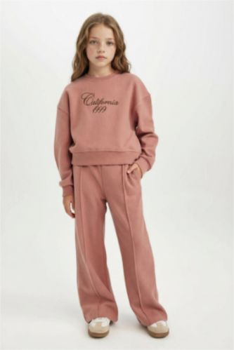 Girl Wide Leg Elastic Waist Sweatpants