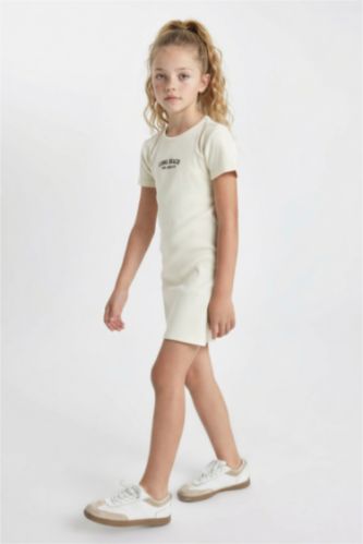 Қыздарға қысқа жеңді Трикотаж көйлек