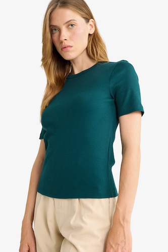 حريمي أخضر غامق Slim Fit Camisole Short Sleeve T-Shirt