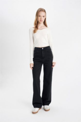 Women Black High Waist Trousers
