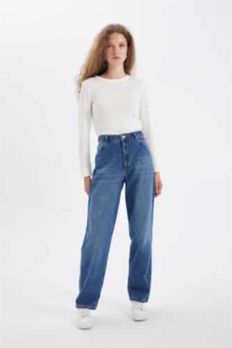 Baggy Fit High Waist Long Jeans