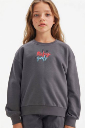 Girl Disney Mickey Mouse &Friends Oversize Fit Back Printed Sweatshirt