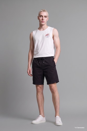 Erkek Antrasit %100 Pamuk Relaxed Fit Jean Bermuda Şort