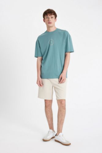 Regular Fit Selanik Kumaş Cepli Bermuda Şort