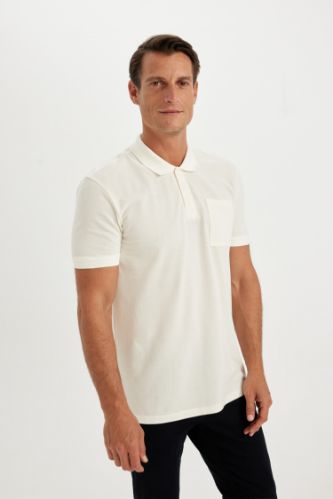 New Regular Fit Kısa Kollu Pike Basic Düz Polo Tişört