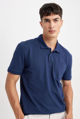 New Regular Fit Kısa Kollu Pike Basic Düz Polo Tişört