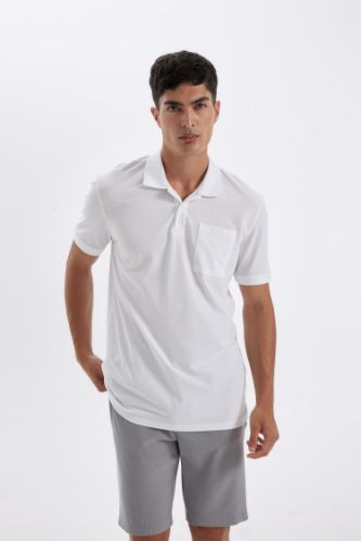 New Regular Fit Kısa Kollu Pike Basic Düz Polo Tişört