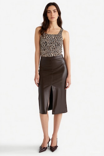 WOMAN Brown Pencil Skirt Midi
