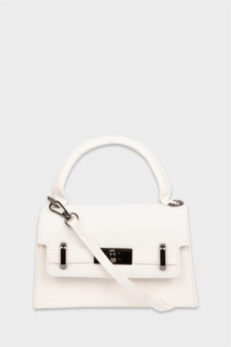 نساء أبيض (000) جنطة يد جلد صناعي