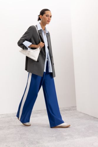 Coool Wide Leg Geniş Bol Paça Eşofman Altı Geniş Paça Beli Lastikli Bağcıklı Şeritli