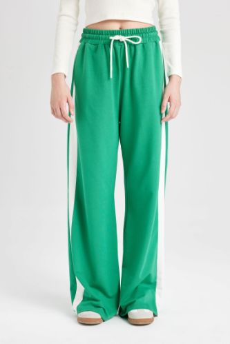 Coool Wide Leg Geniş Bol Paça Eşofman Altı Geniş Paça Beli Lastikli Bağcıklı Şeritli