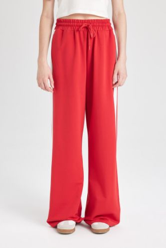 Coool Wide Leg Geniş Bol Paça Eşofman Altı Geniş Paça Beli Lastikli Bağcıklı Şeritli