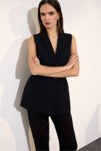 Fitted Jacket Collar Blazer Vest