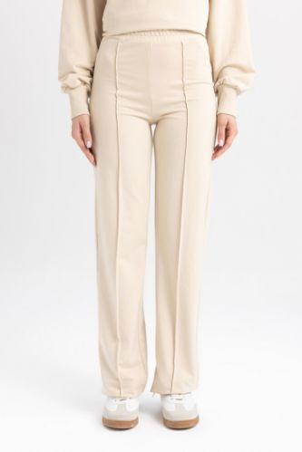 Wide Leg Geniş Bol Paça Eşofman Altı Beli Lastikli Basic Düz
