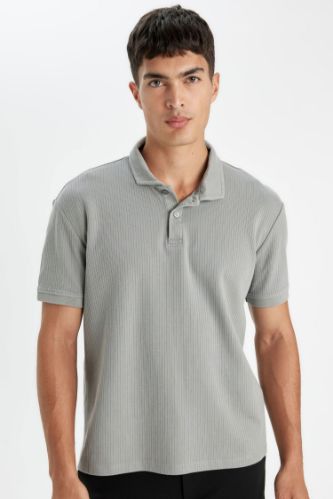Regular Fit Basic Düz Kısa Kollu Polo Tişört