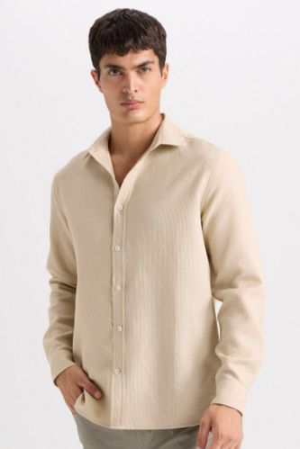 Regular Fit Polo Yaka Pamuklu Uzun Kollu Gömlek