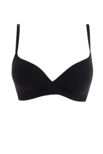 FEMME Noir Soutien gorge Coton Sans Rembourrage