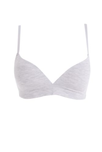FEMME Gris Soutien gorge Coton Sans Rembourrage
